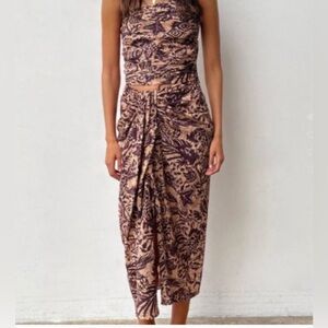 Zara Print One Shoulder Top and Skirt Set